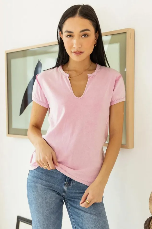 Bohme Tees and Tanks Marissa Tee In Pink 8211 FINAL SALE Pink 8211 Women