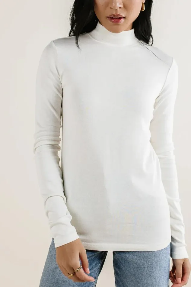 Bohme Tops Alani Mock Neck Top In Ivory Ivory 8211 Women