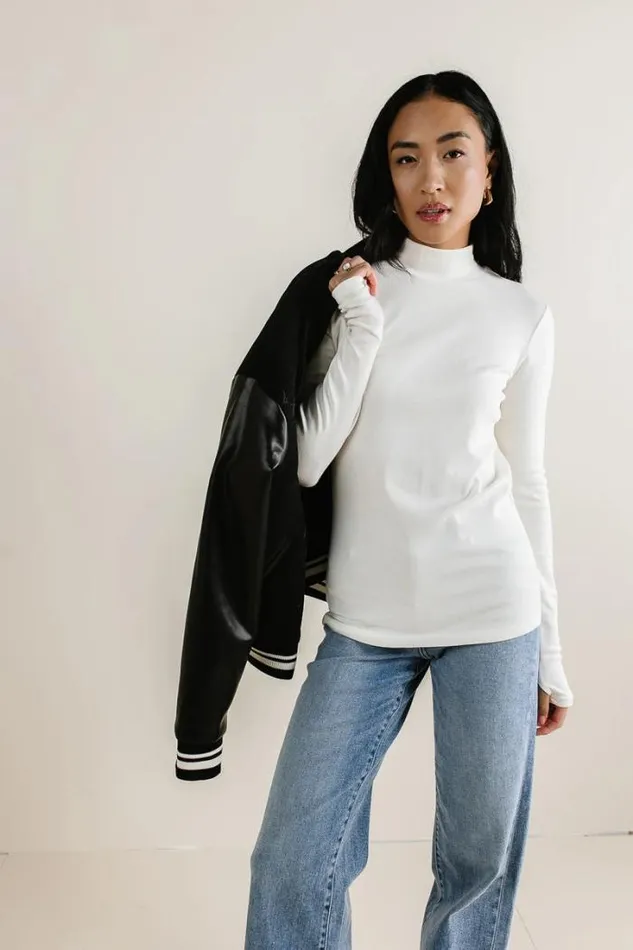 Bohme Tops Alani Mock Neck Top In Ivory Ivory 8211 Women Bohme Tops Alani Mock Neck Top In Ivory Ivory 8211 Women