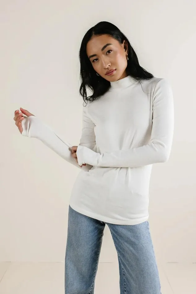 Bohme Tops Alani Mock Neck Top In Ivory Ivory 8211 Women Bohme Tops Alani Mock Neck Top In Ivory Ivory 8211 Women