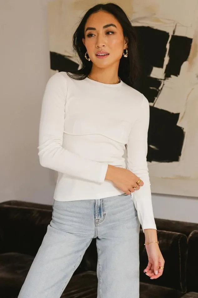 Bohme Tops Alexa Long Sleeve Top In Ivory Ivory 8211 Women