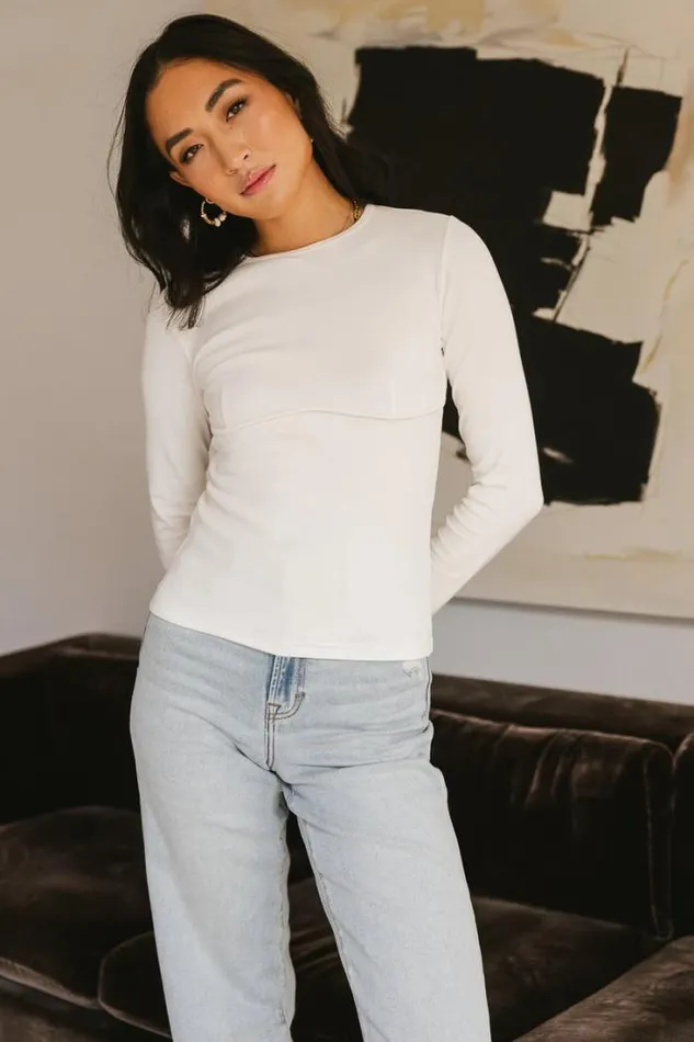 Bohme Tops Alexa Long Sleeve Top In Ivory Ivory 8211 Women Bohme Tops Alexa Long Sleeve Top In Ivory Ivory 8211 Women
