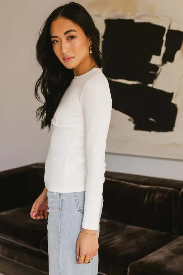 Bohme Tops Alexa Long Sleeve Top In Ivory Ivory 8211 Women Bohme Tops Alexa Long Sleeve Top In Ivory Ivory 8211 Women