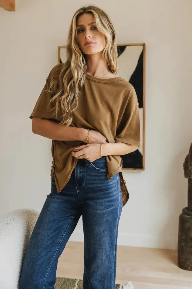 Bohme Tops Blake Oversized TShirt In Camel 8211 FINAL SALE Camel 8211 Women