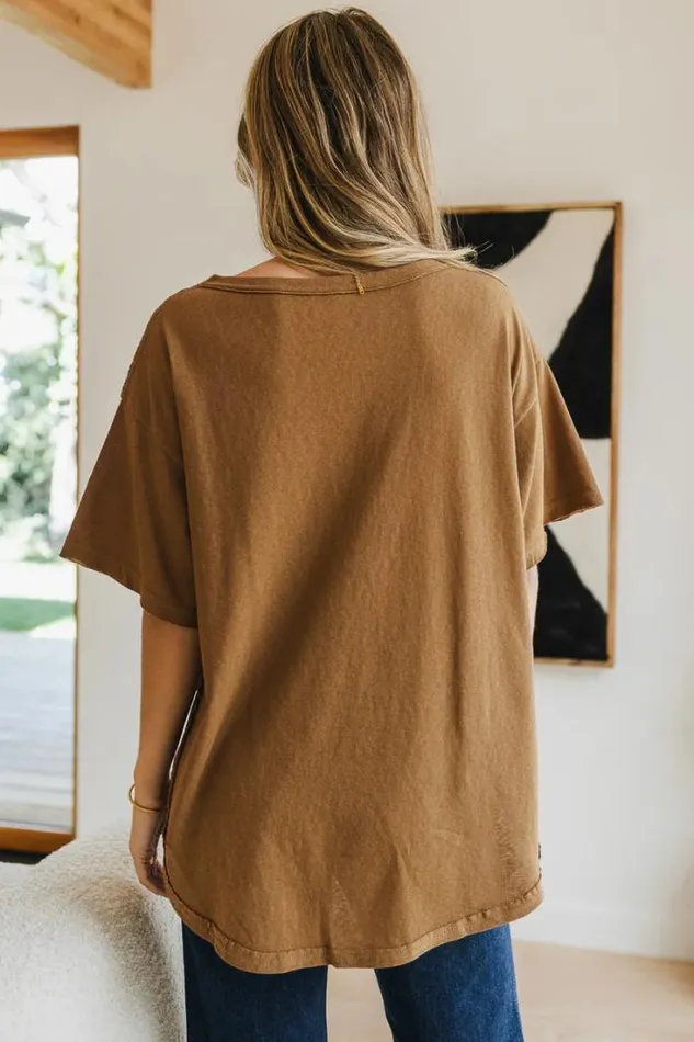 Bohme Tops Blake Oversized TShirt In Camel 8211 FINAL SALE Camel 8211 Women Bohme Tops Blake Oversized TShirt In Camel 8211 FINAL SALE Camel 8211 Women