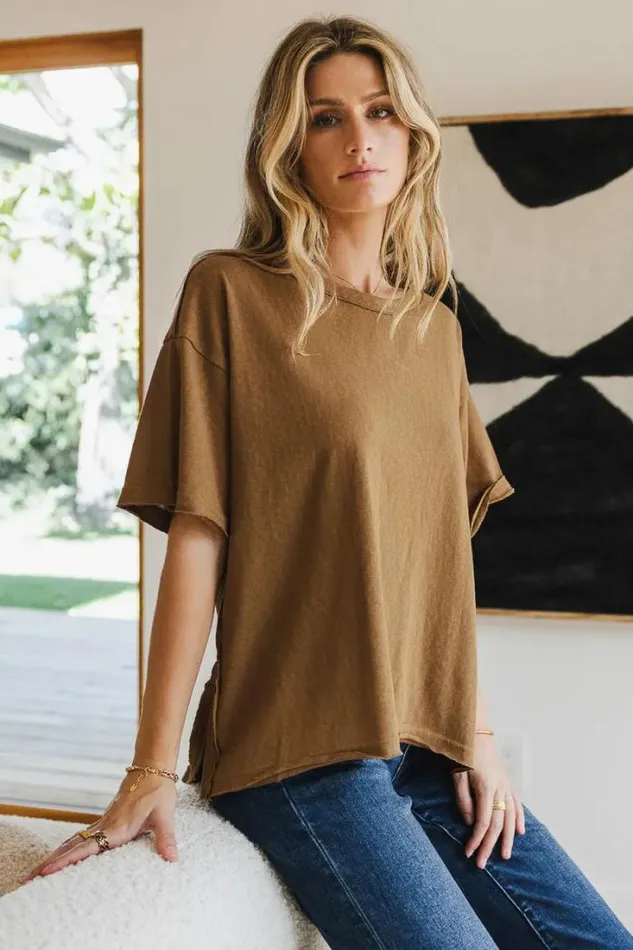 Bohme Tops Blake Oversized TShirt In Camel 8211 FINAL SALE Camel 8211 Women Bohme Tops Blake Oversized TShirt In Camel 8211 FINAL SALE Camel 8211 Women