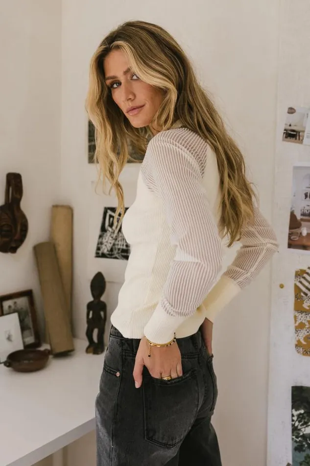 Bohme Tops Camden Ribbed Top In Cream Cream 8211 Women Bohme Tops Camden Ribbed Top In Cream Cream 8211 Women