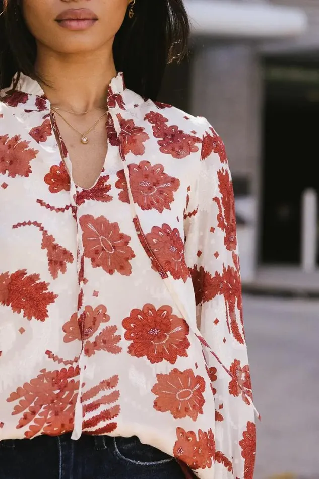 Bohme Tops Carroll Floral Chiffon Blouse Cream 8211 Women Bohme Tops Carroll Floral Chiffon Blouse Cream 8211 Women