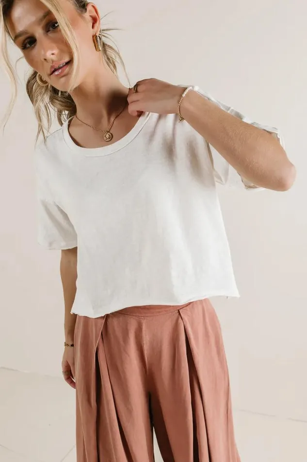 Bohme Tops Celine Cropped TShirt In Off White Off White 8211 Women