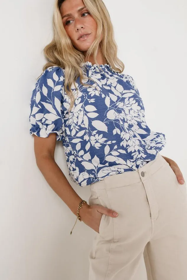 Bohme Tops Cove Floral Blouse Blue 8211 Women