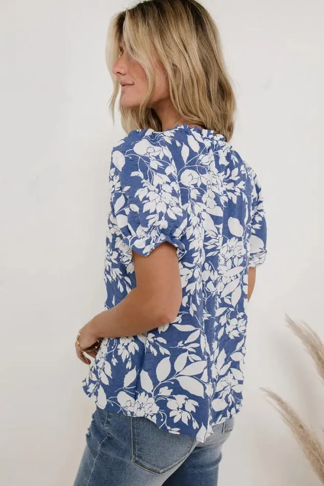 Bohme Tops Cove Floral Blouse Blue 8211 Women Bohme Tops Cove Floral Blouse Blue 8211 Women