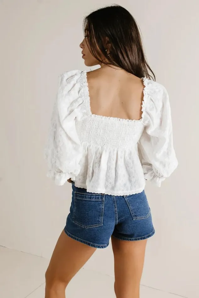 Bohme Tops Daisy Babydoll Blouse White 8211 Women Bohme Tops Daisy Babydoll Blouse White 8211 Women