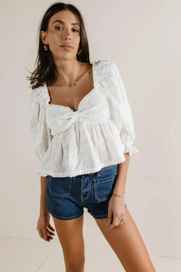 Bohme Tops Daisy Babydoll Blouse White 8211 Women Bohme Tops Daisy Babydoll Blouse White 8211 Women