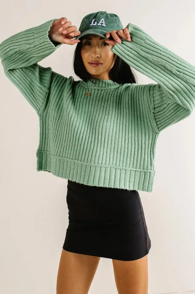 Bohme Tops Daniela Ribbed Sweater In Sage Sage 8211 Women Bohme Tops Daniela Ribbed Sweater In Sage Sage 8211 Women