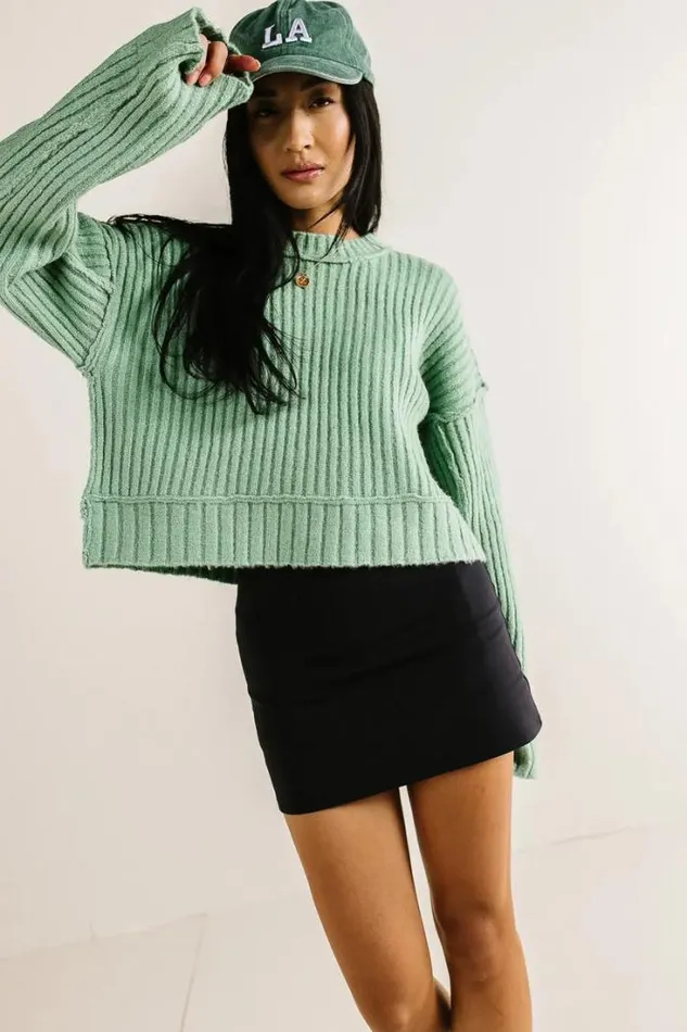 Bohme Tops Daniela Ribbed Sweater In Sage Sage 8211 Women Bohme Tops Daniela Ribbed Sweater In Sage Sage 8211 Women