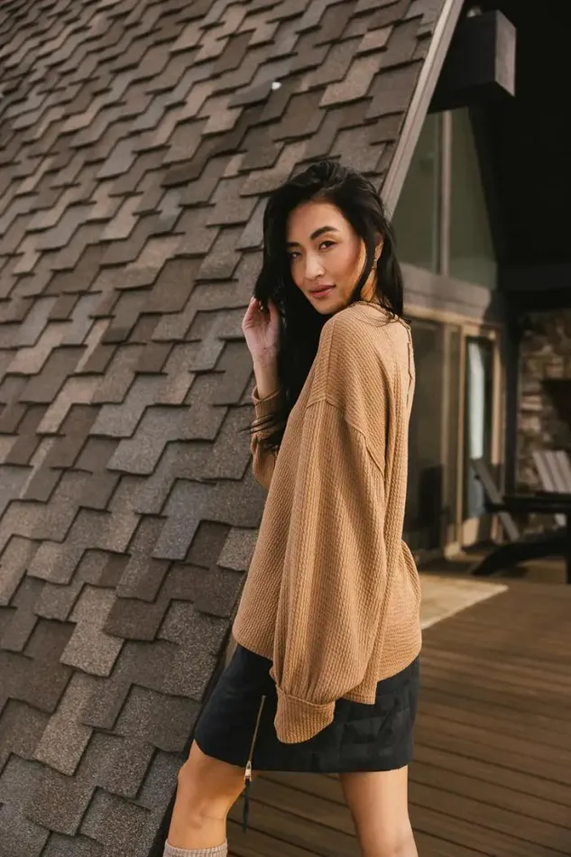 Bohme Tops Delaney Ribbed Knit Top In Brown Brown 8211 Women Bohme Tops Delaney Ribbed Knit Top In Brown Brown 8211 Women