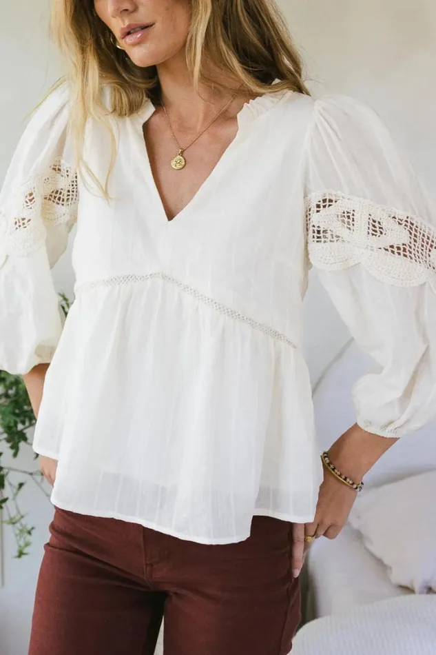 Bohme Tops Ellison Blouse In Cream 8211 FINAL SALE Cream 8211 Women