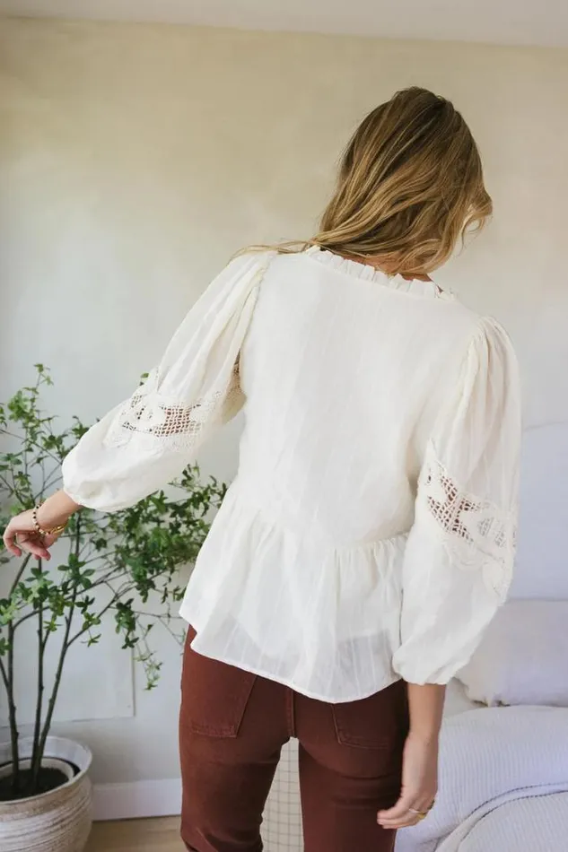 Bohme Tops Ellison Blouse In Cream 8211 FINAL SALE Cream 8211 Women Bohme Tops Ellison Blouse In Cream 8211 FINAL SALE Cream 8211 Women
