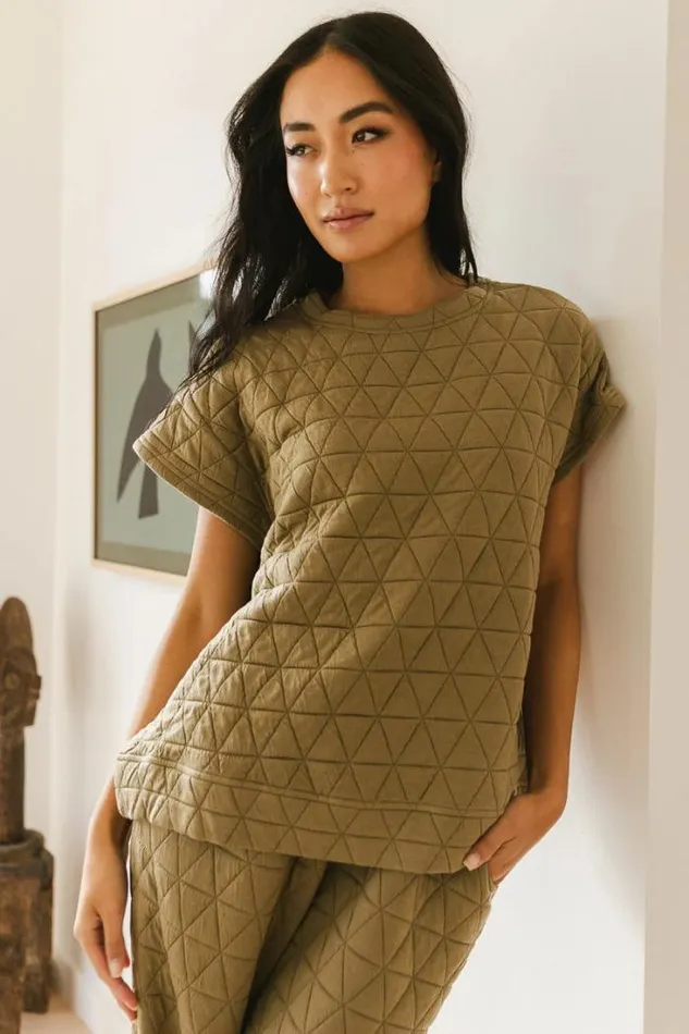 Bohme Tops Elora Quilted Top In Olive 8211 FINAL SALE Olive 8211 Women