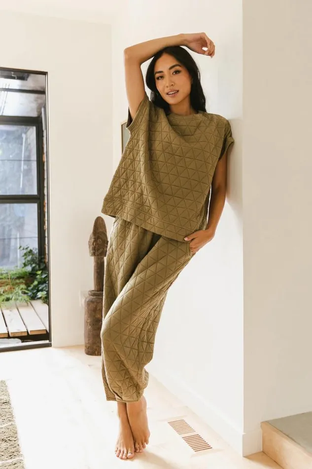 Bohme Tops Elora Quilted Top In Olive 8211 FINAL SALE Olive 8211 Women Bohme Tops Elora Quilted Top In Olive 8211 FINAL SALE Olive 8211 Women