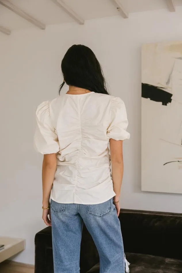 Bohme Tops Frankie Ruched Top In Natural 8211 FINAL SALE Natural 8211 Women Bohme Tops Frankie Ruched Top In Natural 8211 FINAL SALE Natural 8211 Women