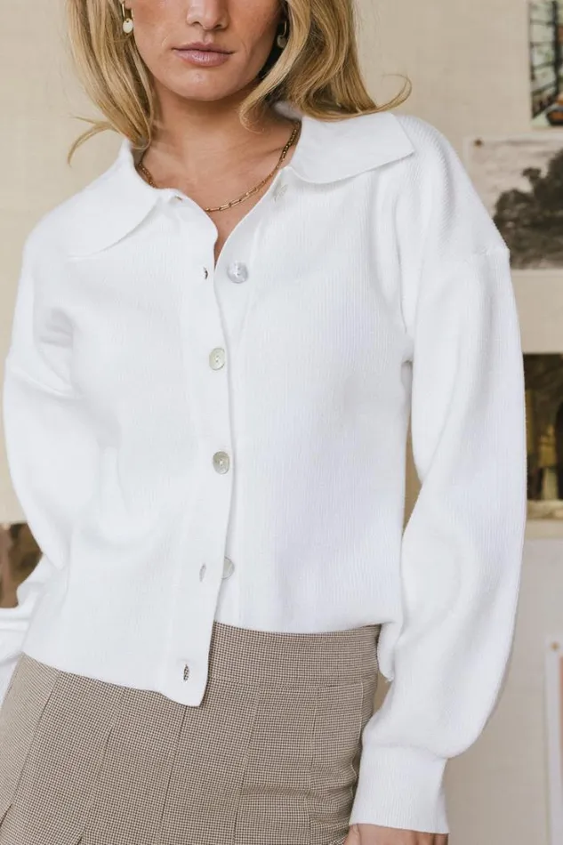 Bohme Tops Gianna Ribbed Cardigan In Ivory Ivory 8211 Women Bohme Tops Gianna Ribbed Cardigan In Ivory Ivory 8211 Women