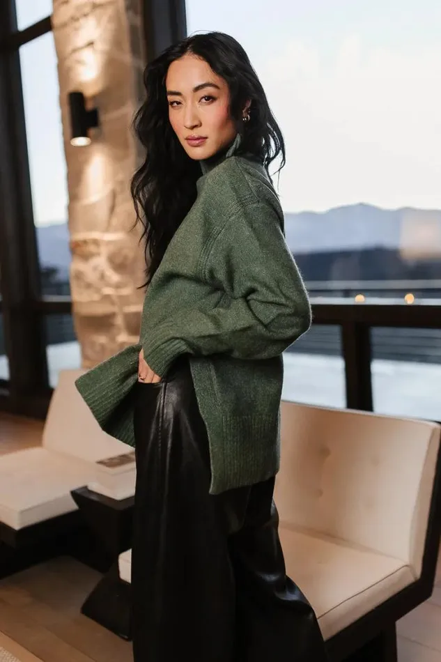 Bohme Tops Gracie High Neck Sweater In Green Green 8211 Women Bohme Tops Gracie High Neck Sweater In Green Green 8211 Women