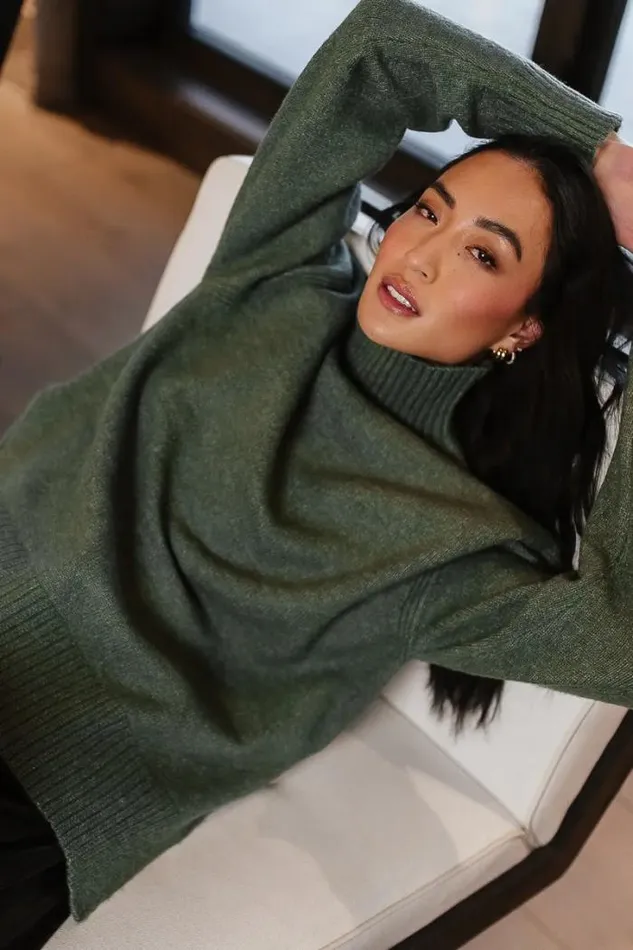 Bohme Tops Gracie High Neck Sweater In Green Green 8211 Women Bohme Tops Gracie High Neck Sweater In Green Green 8211 Women