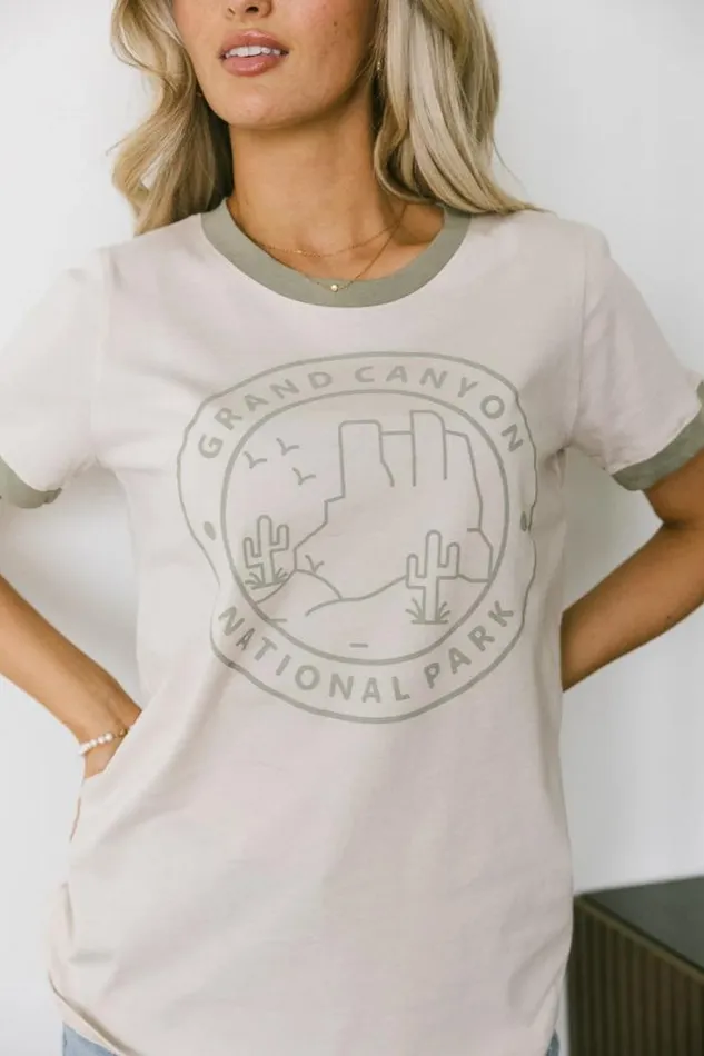 Bohme Tops Grand Canyon Cactus Graphic Tee 8211 FINAL SALE Tan 8211 Women Bohme Tops Grand Canyon Cactus Graphic Tee 8211 FINAL SALE Tan 8211 Women