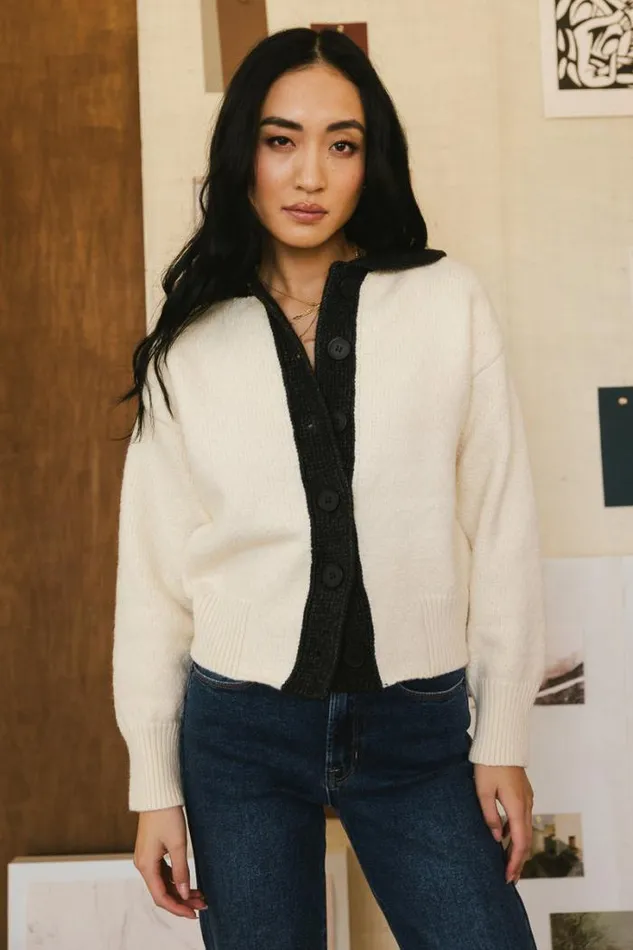 Bohme Tops Hailey Colorblock Cardigan In Black Black 8211 Women Bohme Tops Hailey Colorblock Cardigan In Black Black 8211 Women