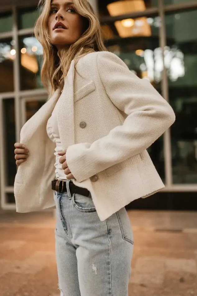 Bohme Tops Isabella Blazer In White White 8211 Women