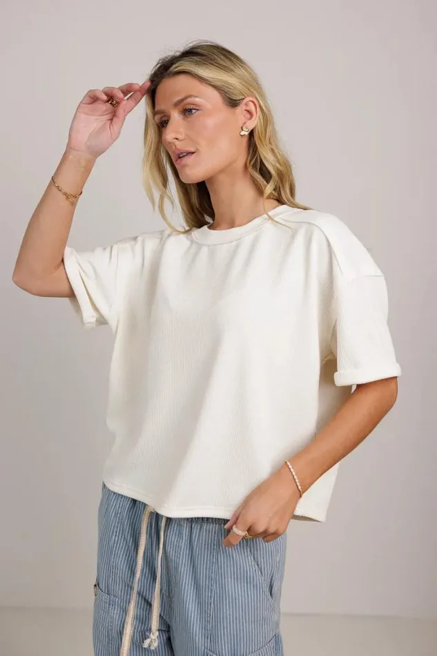 Bohme Tops Jaxson Ribbed Knit Top Cream 8211 Women Bohme Tops Jaxson Ribbed Knit Top Cream 8211 Women