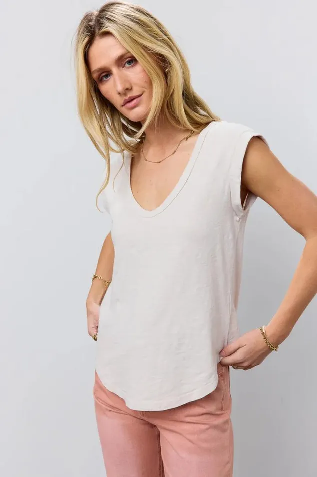 Bohme Tops Jaylene Muscle Tee In Beige Beige 8211 Women Bohme Tops Jaylene Muscle Tee In Beige Beige 8211 Women