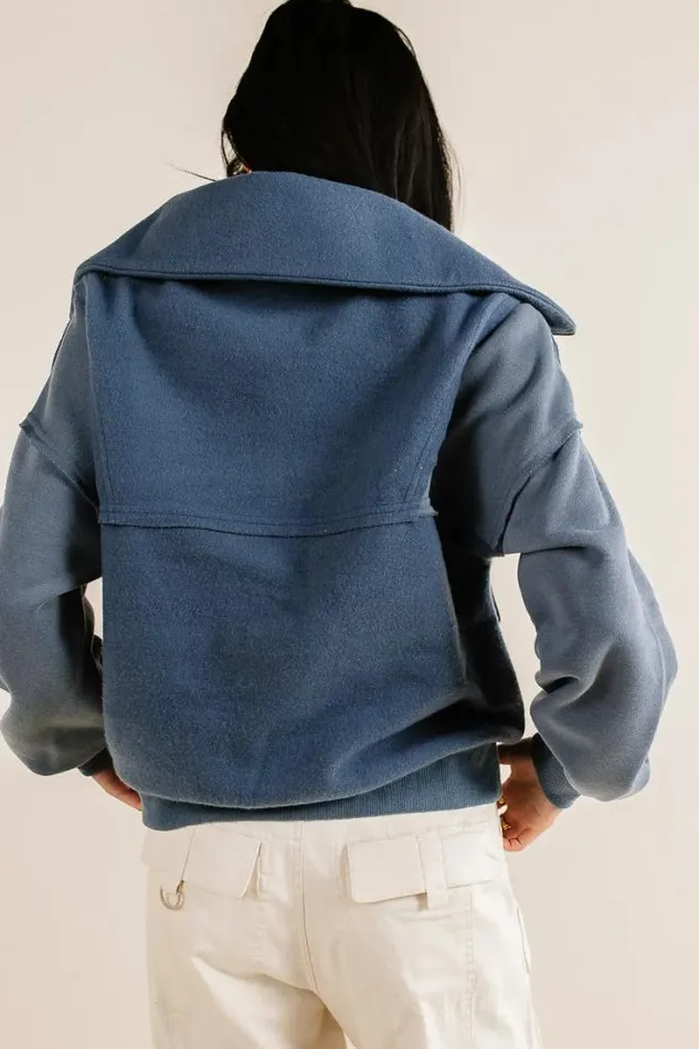 Bohme Tops Katherine Half Zip In Blue Blue 8211 Women Bohme Tops Katherine Half Zip In Blue Blue 8211 Women