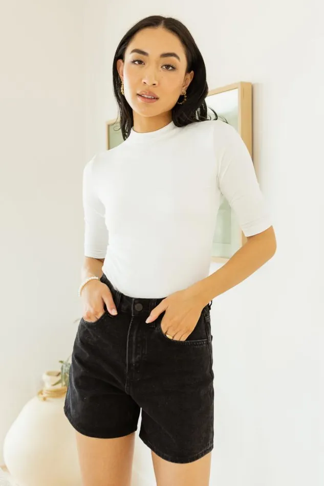 Bohme Tops Kaya Mock Neck Bodysuit In Ivory Ivory 8211 Women Bohme Tops Kaya Mock Neck Bodysuit In Ivory Ivory 8211 Women