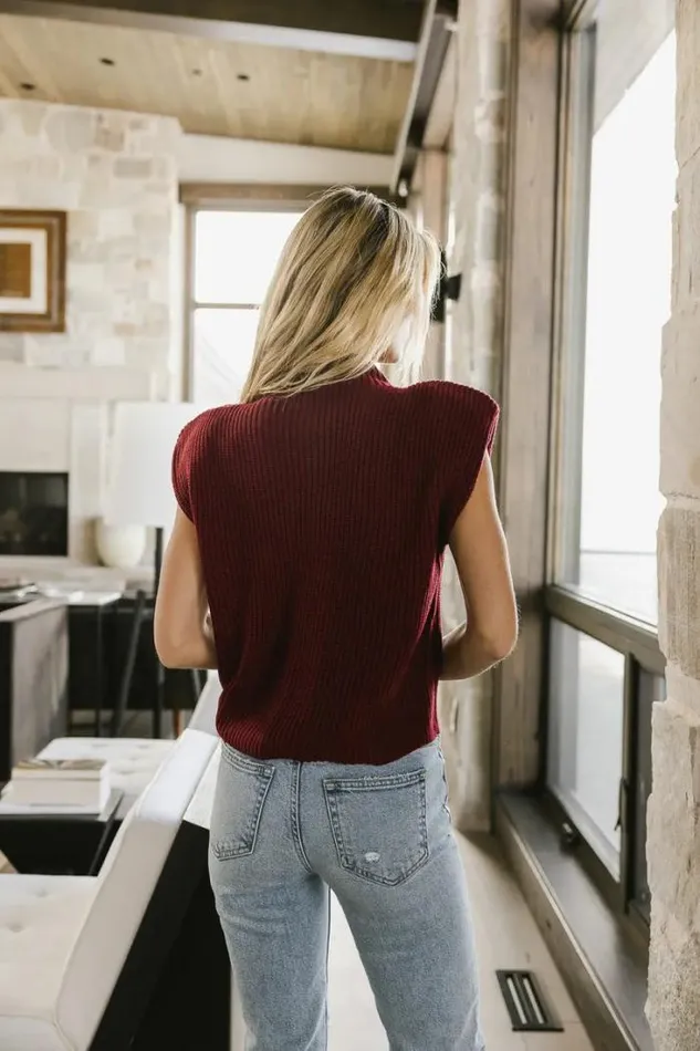 Bohme Tops Kippa Shoulder Pad Sweater In Burgundy Burgundy 8211 Women Bohme Tops Kippa Shoulder Pad Sweater In Burgundy Burgundy 8211 Women