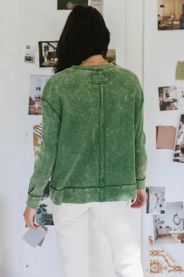 Bohme Tops Konnor Waffle Knit Top Green 8211 Women Bohme Tops Konnor Waffle Knit Top Green 8211 Women