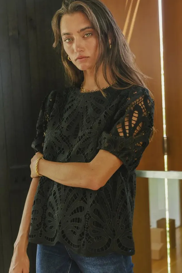 Bohme Tops Kyra Lace Top Black 8211 Women Bohme Tops Kyra Lace Top Black 8211 Women