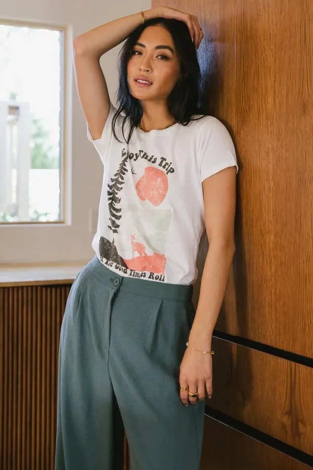 Bohme Tops Let The Good Times Roll Graphic Tee 8211 FINAL SALE White 8211 Women Bohme Tops Let The Good Times Roll Graphic Tee 8211 FINAL SALE White 8211 Women