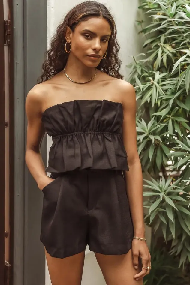 Bohme Tops Michele Crop Top In Black 8211 FINAL SALE Black 8211 Women