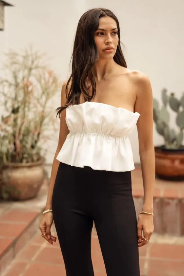 Bohme Tops Michele Crop Top In White 8211 FINAL SALE White 8211 Women
