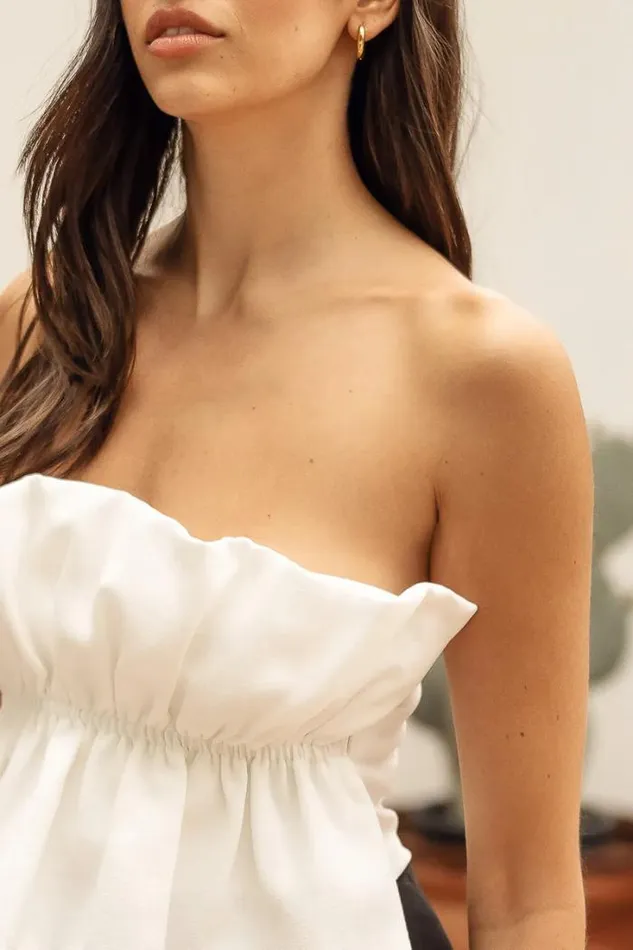 Bohme Tops Michele Crop Top In White 8211 FINAL SALE White 8211 Women Bohme Tops Michele Crop Top In White 8211 FINAL SALE White 8211 Women
