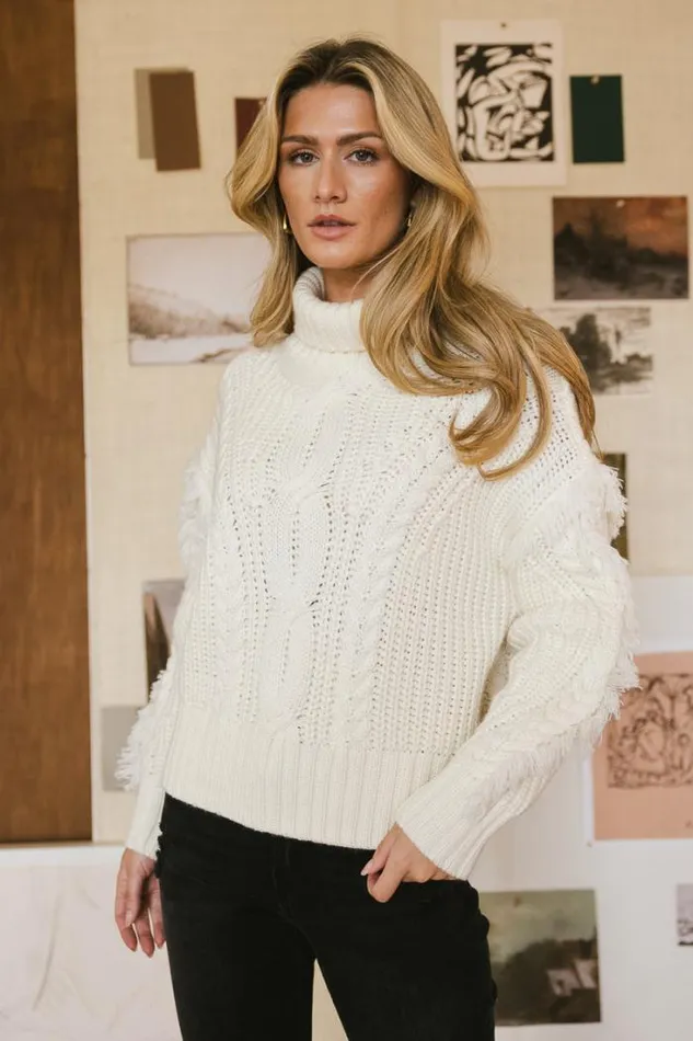 Bohme Tops Mira Turtleneck Sweater Ivory 8211 Women