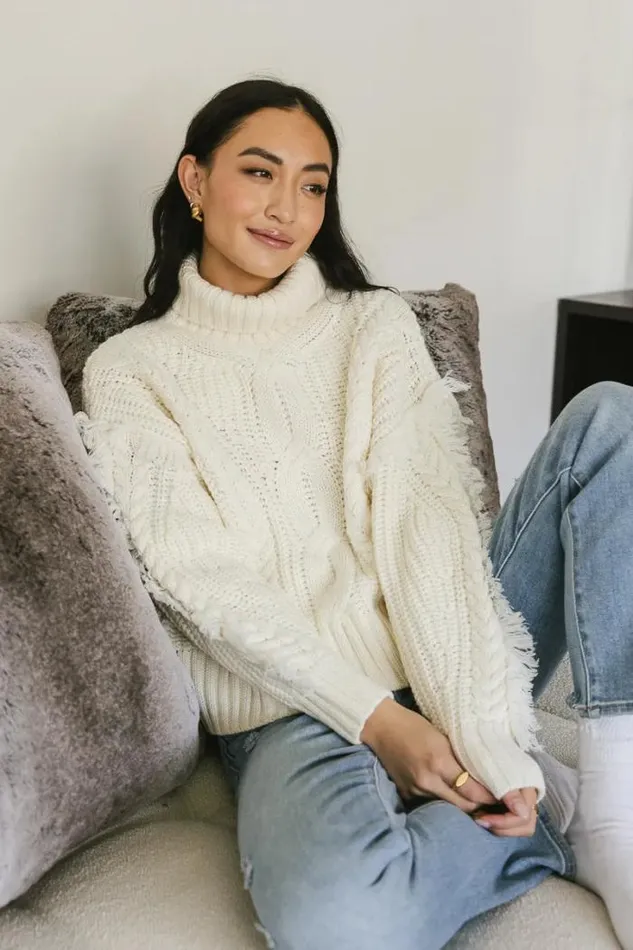 Bohme Tops Mira Turtleneck Sweater Ivory 8211 Women Bohme Tops Mira Turtleneck Sweater Ivory 8211 Women