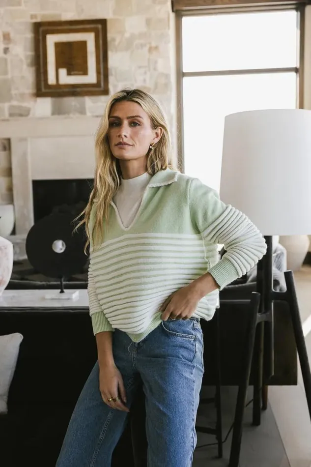 Bohme Tops Nathaniel Collared Sweater In Sage Sage 8211 Women Bohme Tops Nathaniel Collared Sweater In Sage Sage 8211 Women