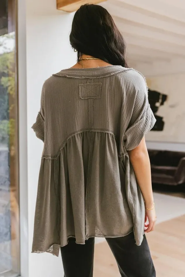 Bohme Tops Niki Exposed Seam Top In Sage Sage 8211 Women Bohme Tops Niki Exposed Seam Top In Sage Sage 8211 Women