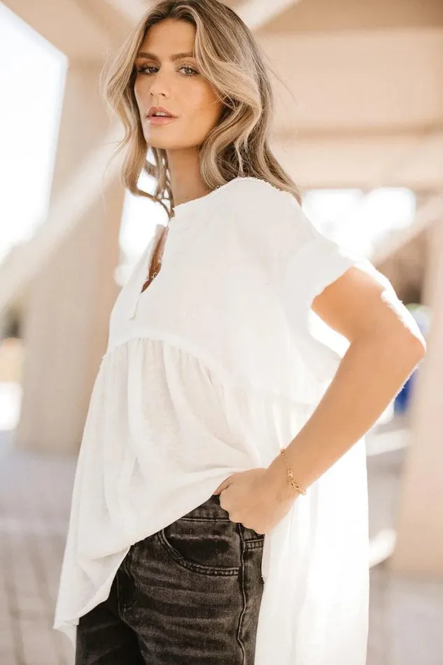 Bohme Tops Niki Exposed Seam Top In White White 8211 Women Bohme Tops Niki Exposed Seam Top In White White 8211 Women