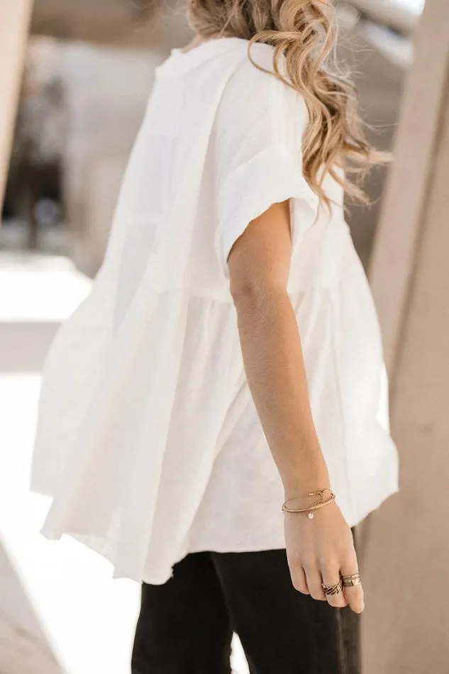 Bohme Tops Niki Exposed Seam Top In White White 8211 Women Bohme Tops Niki Exposed Seam Top In White White 8211 Women