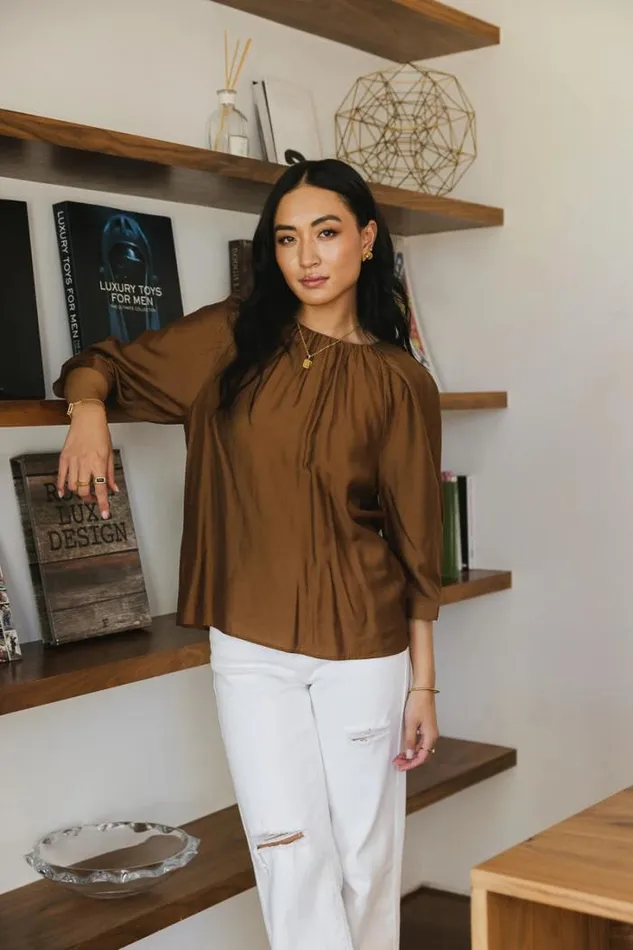 Bohme Tops Oaklynn Blouse Brown 8211 Women