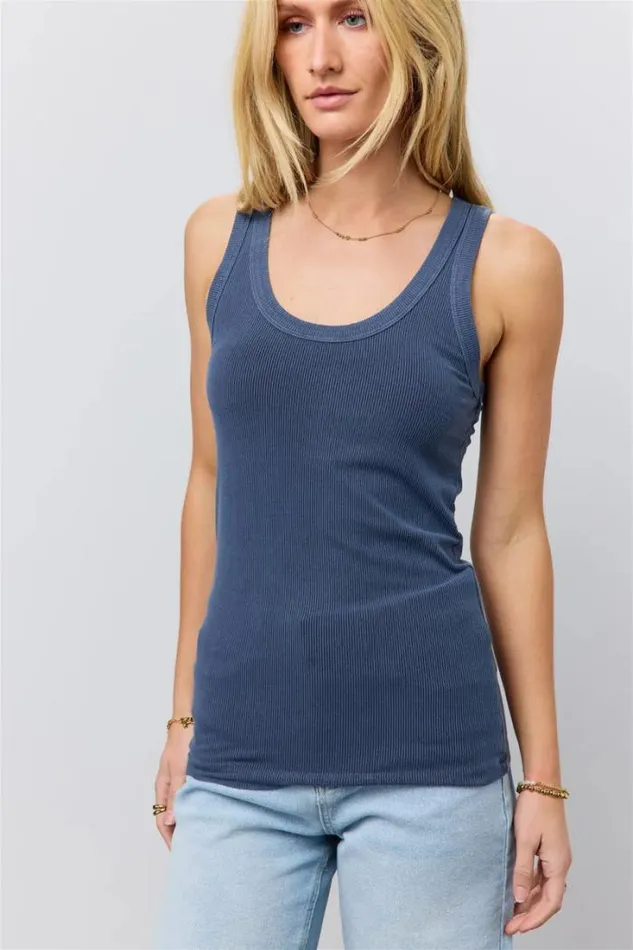 Bohme Tops Olivia Ribbed Tank In Navy Navy 8211 Women Bohme Tops Olivia Ribbed Tank In Navy Navy 8211 Women